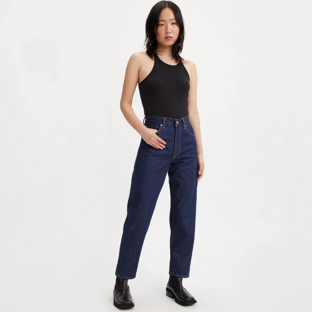 NWOT Levi’s Japanese Selvedge High Rise Column Women's Jeans - Dark Wash 30/27 - Picture 2 of 15